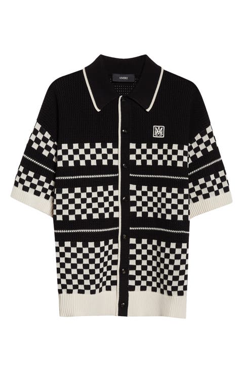 Checkered Wool Mesh Shirt