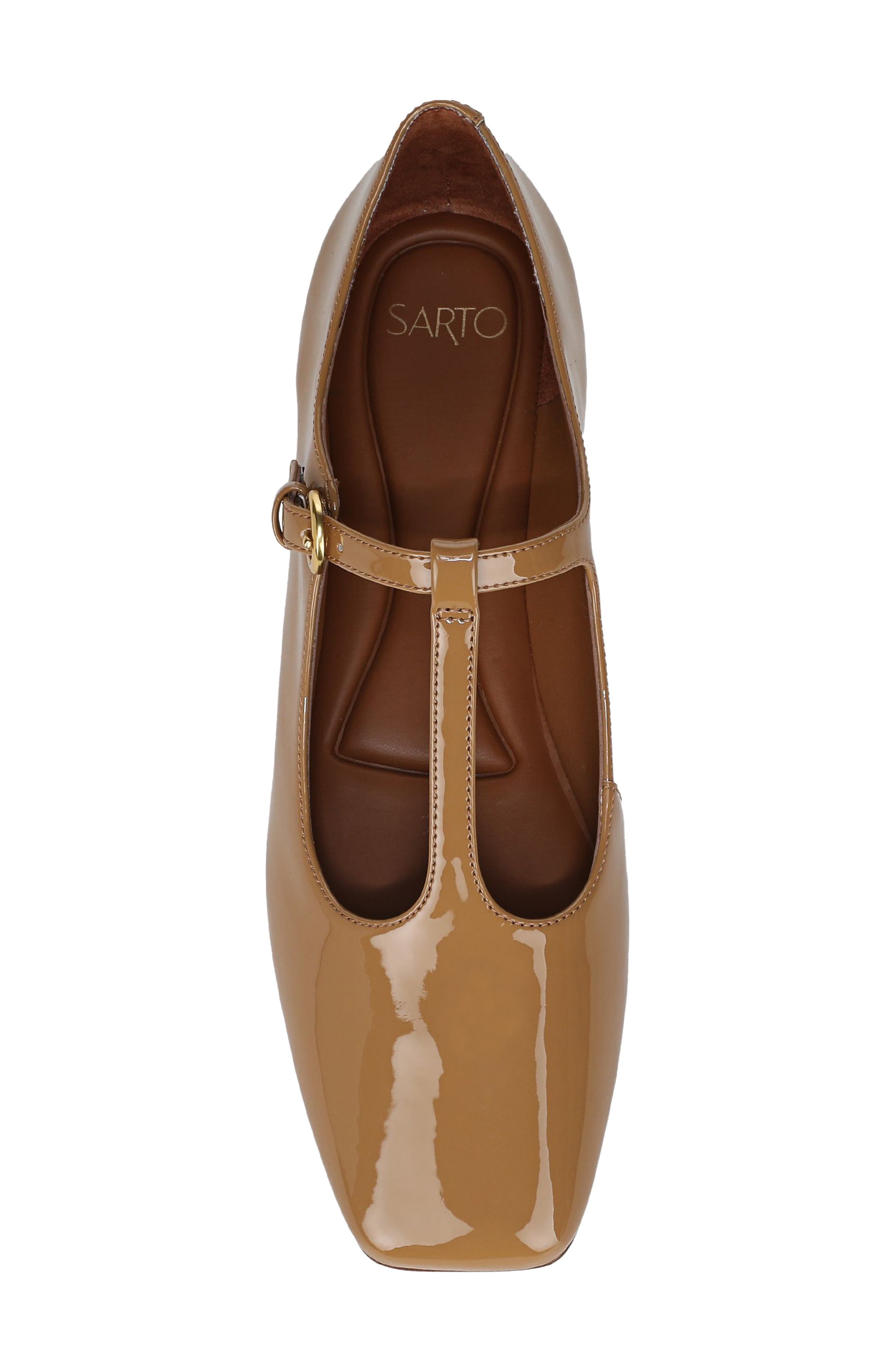 Flexa Astoria T-Strap Flat, Alternate, color, BROWN
