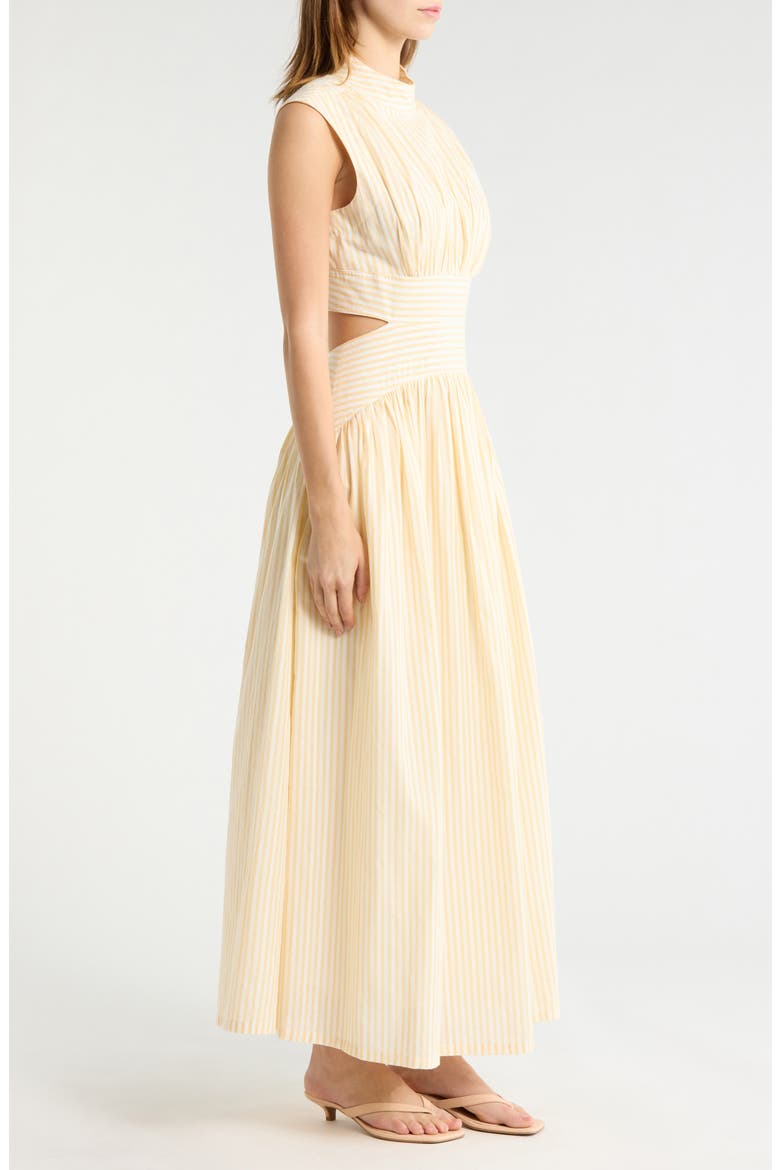 The Julianne Stripe Cotton Maxi Dress, Alternate, color, PASTEL YELLOW