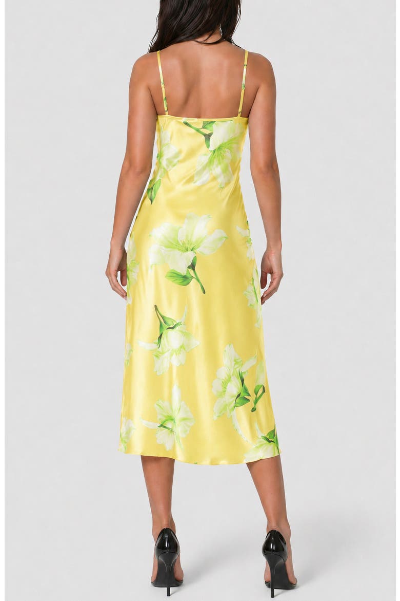 Cowl Neck Satin Slipdress, Alternate, color, YELLOW GREEN