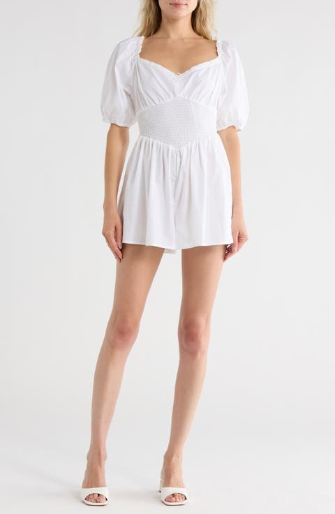 Poplin Smocked Cotton Romper