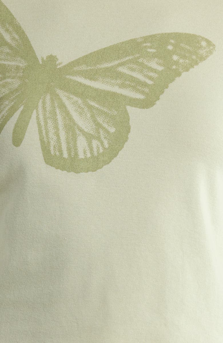 PacSun Butterfly Long Sleeve Cotton Graphic T-Shirt, Alternate, color, Green