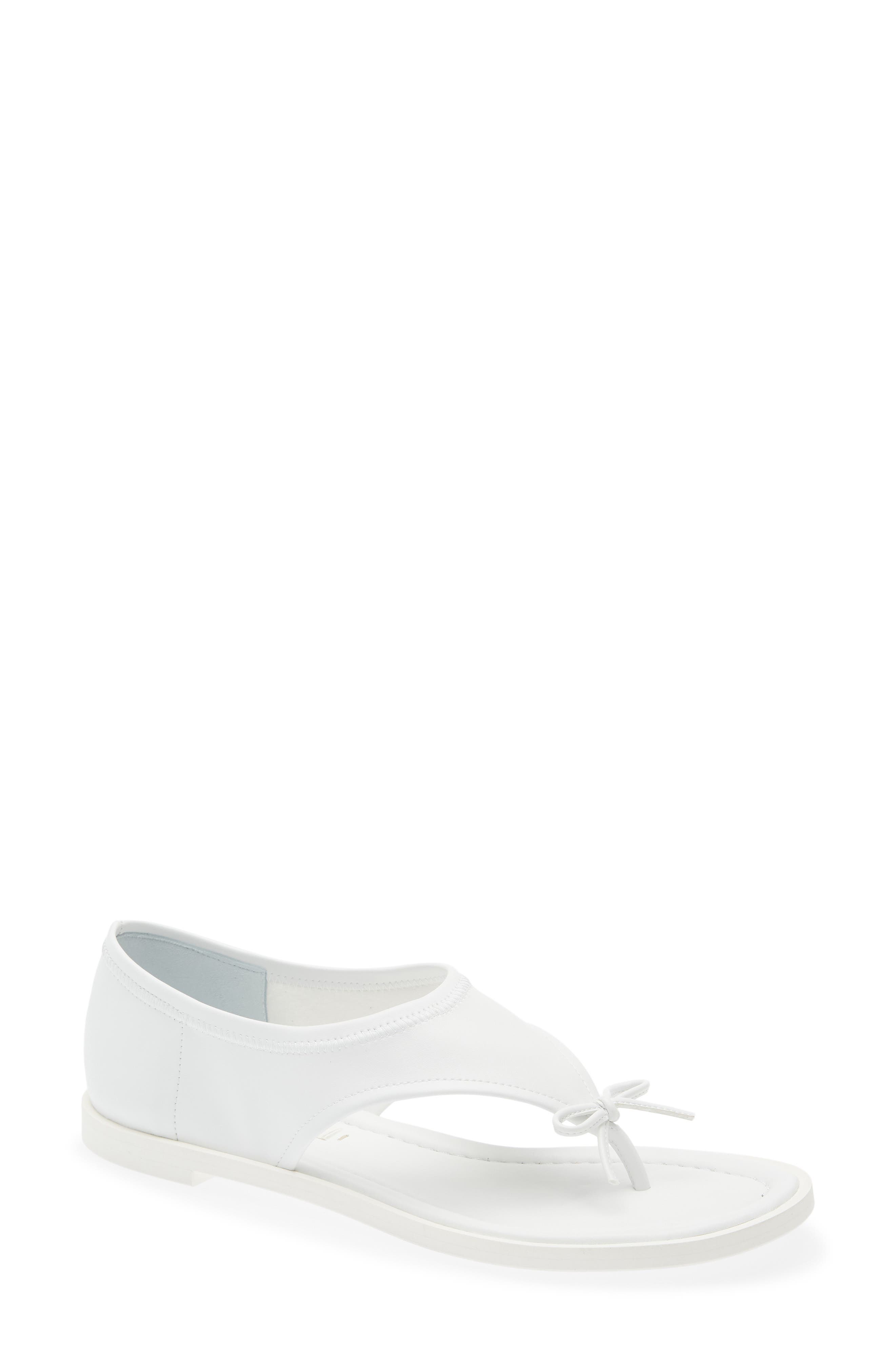 Sandy Liang Clark Bow Thong Sandal, Main, color, White