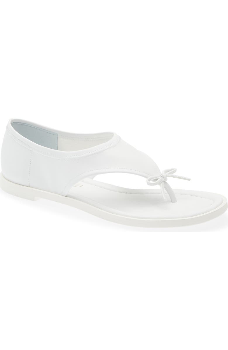 Sandy Liang Clark Bow Thong Sandal, Main, color, White