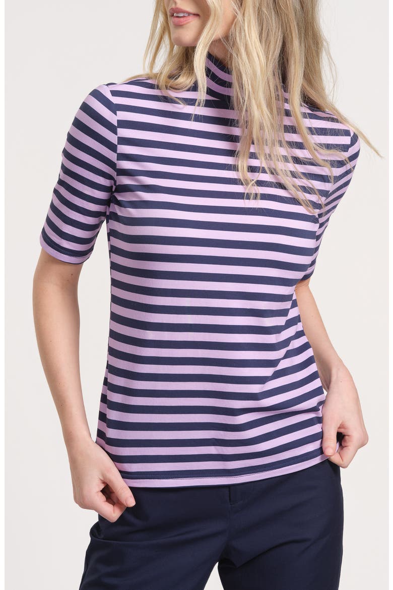 Print Mock Neck Top, Alternate, color, PURPLE MULTI