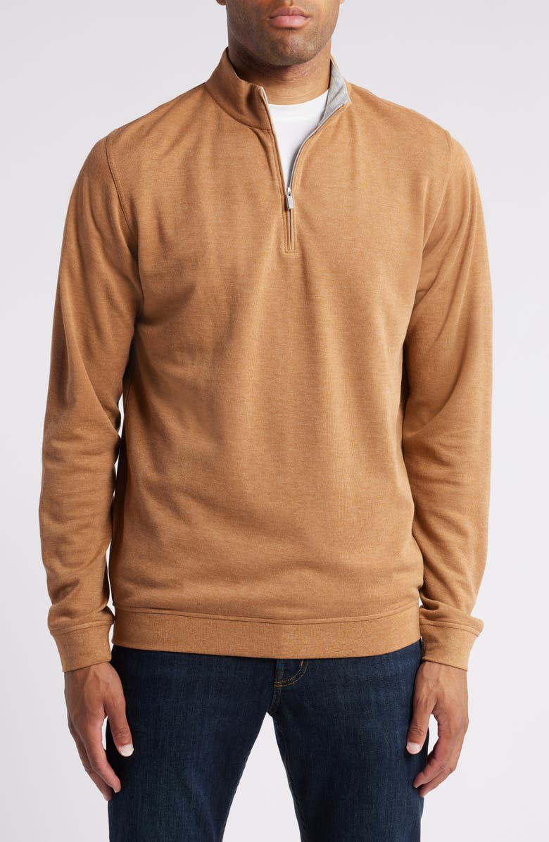 Peter Millar Crown Comfort Piqué Quarter Zip Pullover, Main, color,