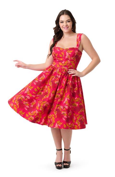 1950s Sweetheart Sleeveless Swing Dress