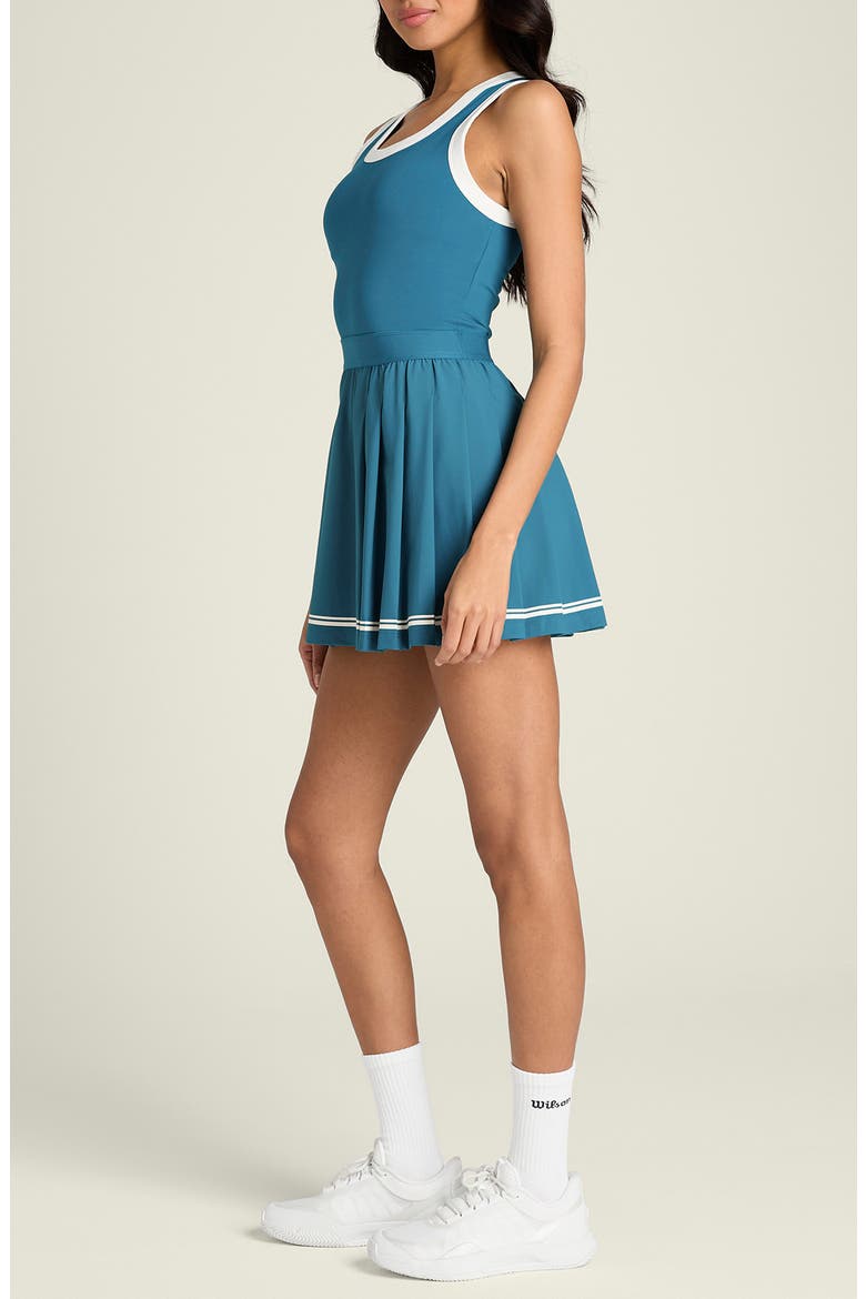 Contrast Scoop Neck Minidress, Alternate, color, LYONS BLUE