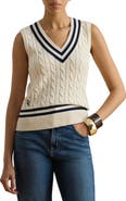 Lauren Ralph Lauren Cable Knit Cotton Cricket Sweater Vest