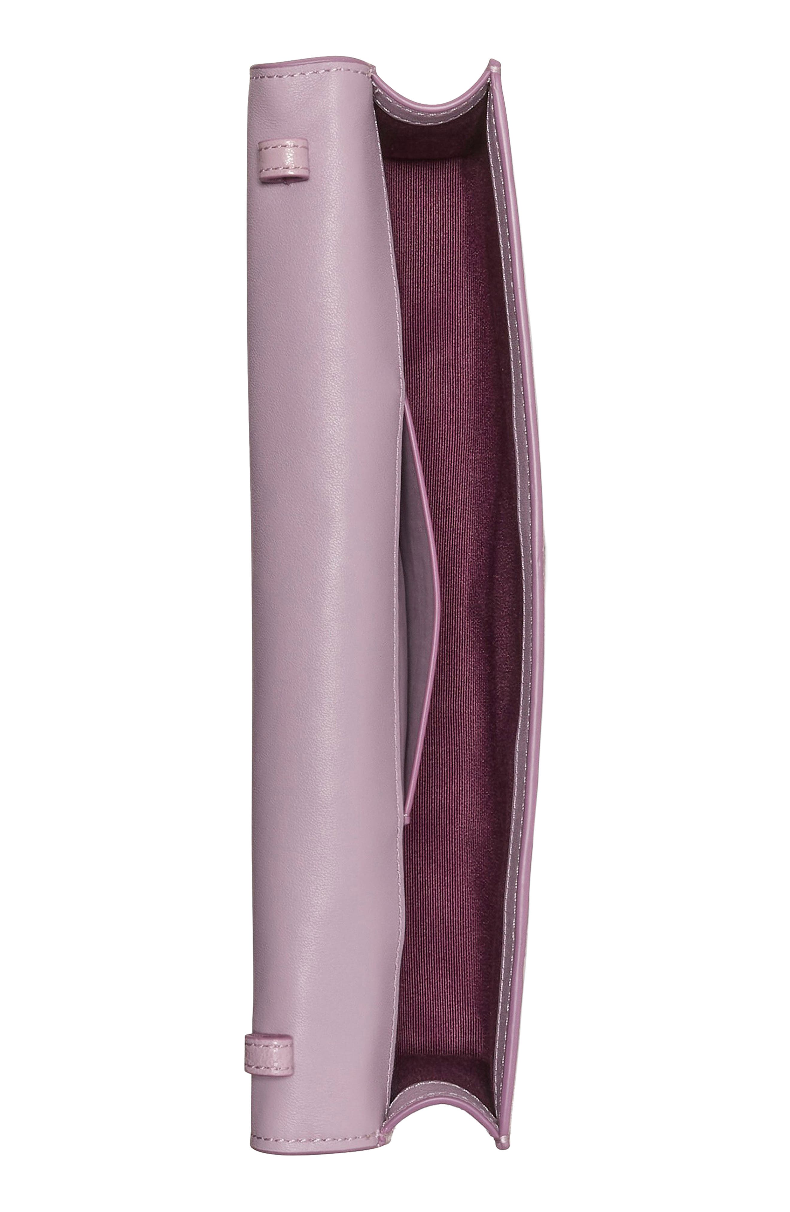 Kate Spade New York deco pieced soft glazed leather shoulder bag, Alternate, color, Market Purple