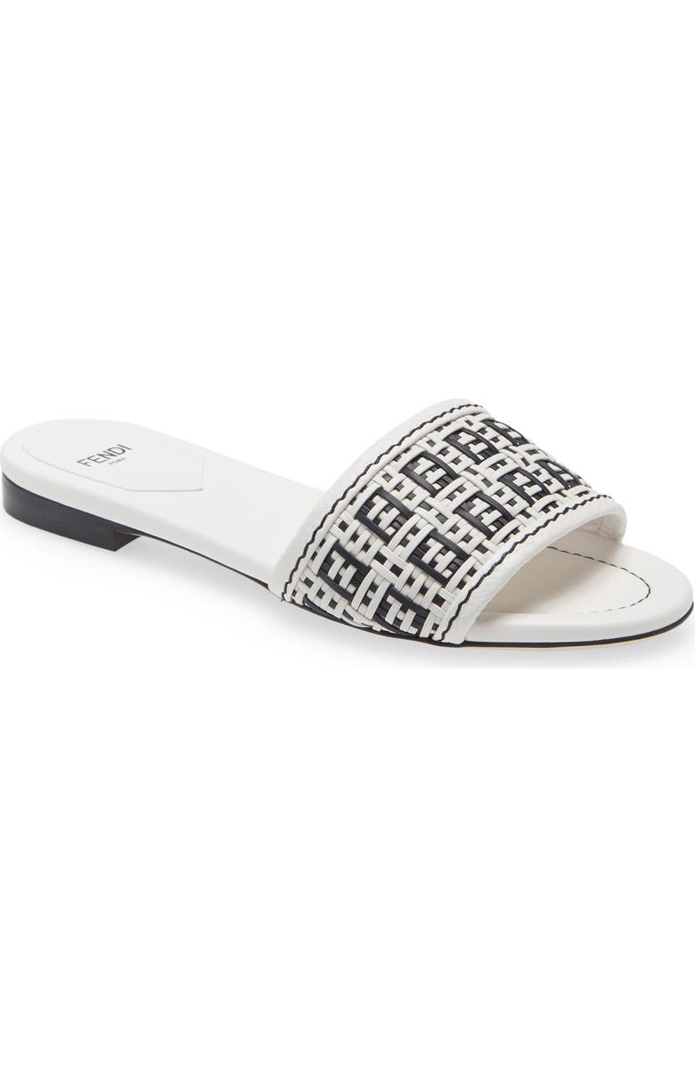 Fendi Woven FF Logo Sandal, Main, color,