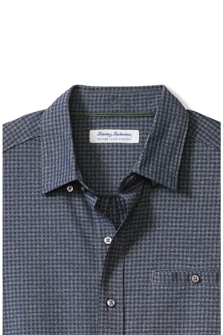 San Sebastian Microcheck IslandZone® Button-Up Shirt, Alternate, color, BERING BLUE