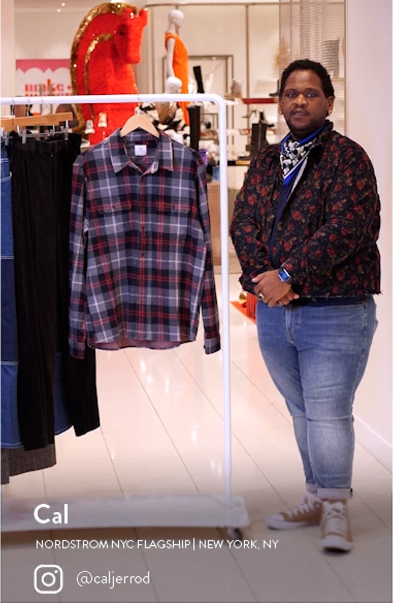 Generation Plaid Stretch Flannel Button-Up Shirt, sales video thumbnail