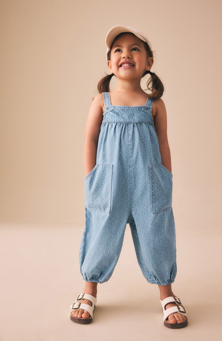 NEXT Kids' Ditsy Denim Jumpsuit, Alternate, color, Blue