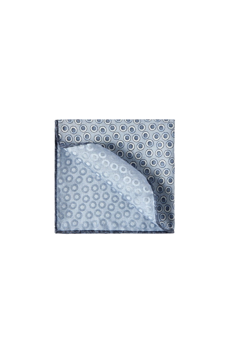 Spotted pattern silk pocket square, Alternate, color, Cerulean