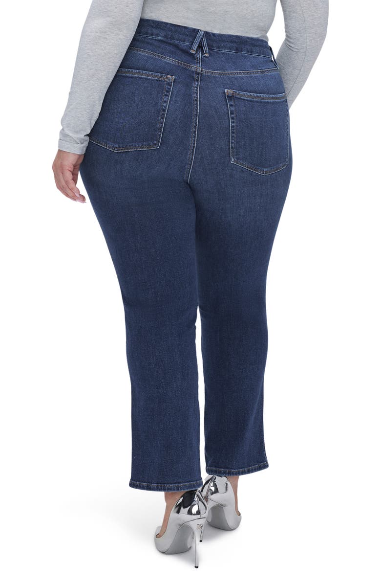 Good American Good Curve Exposed Button High Waist Straight Leg Jeans, Alternate, color, 
