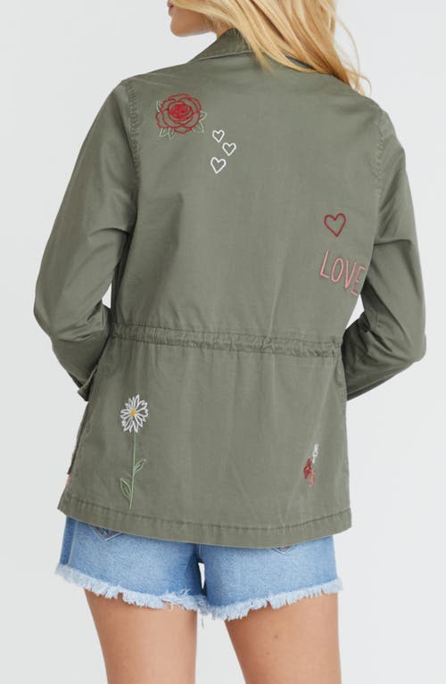 Driftwood Amber X Love Notes Embroidered Utility Jacket In Multi