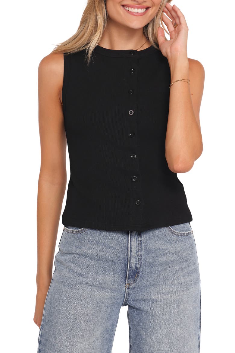 Agatha Asymmetric Knit Vest, Main, color, BLACK