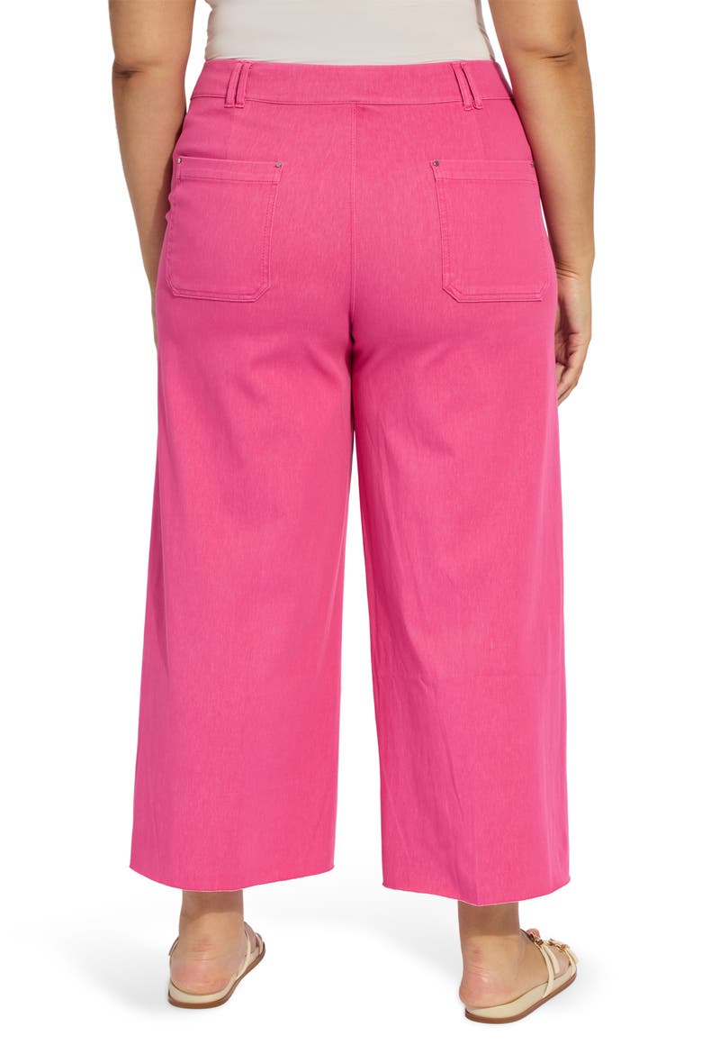 Erin Pintuck Pleat Wide Leg Jeans, Alternate, color, HOT PINK