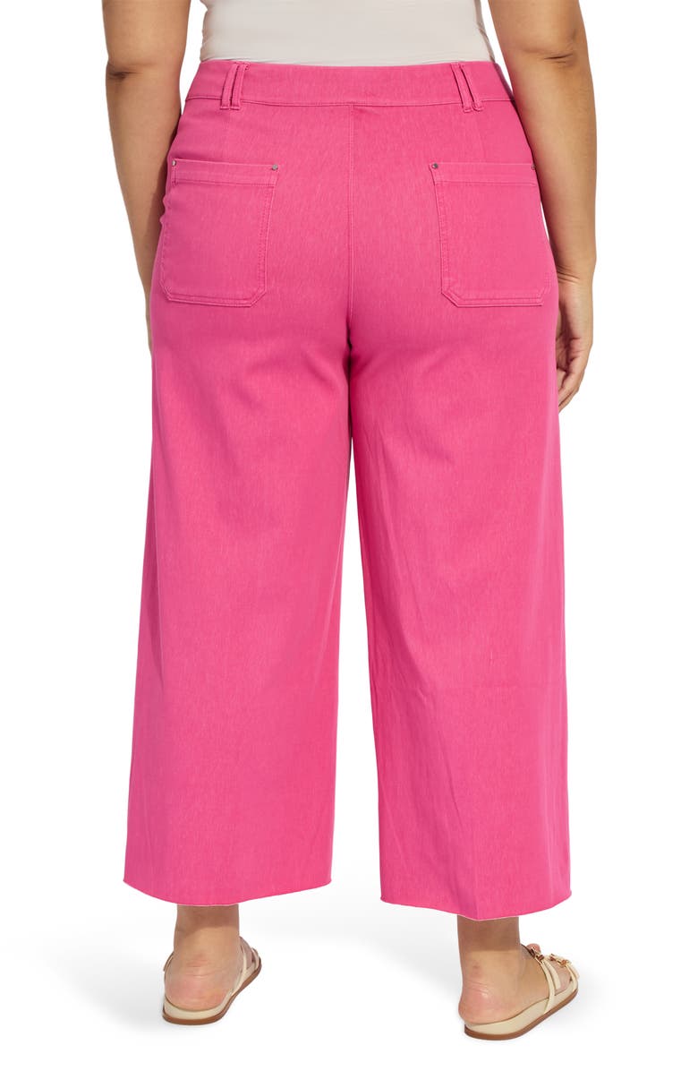 Lysse Erin Pintuck Pleat Wide Leg Jeans, Alternate, color, Hot Pink
