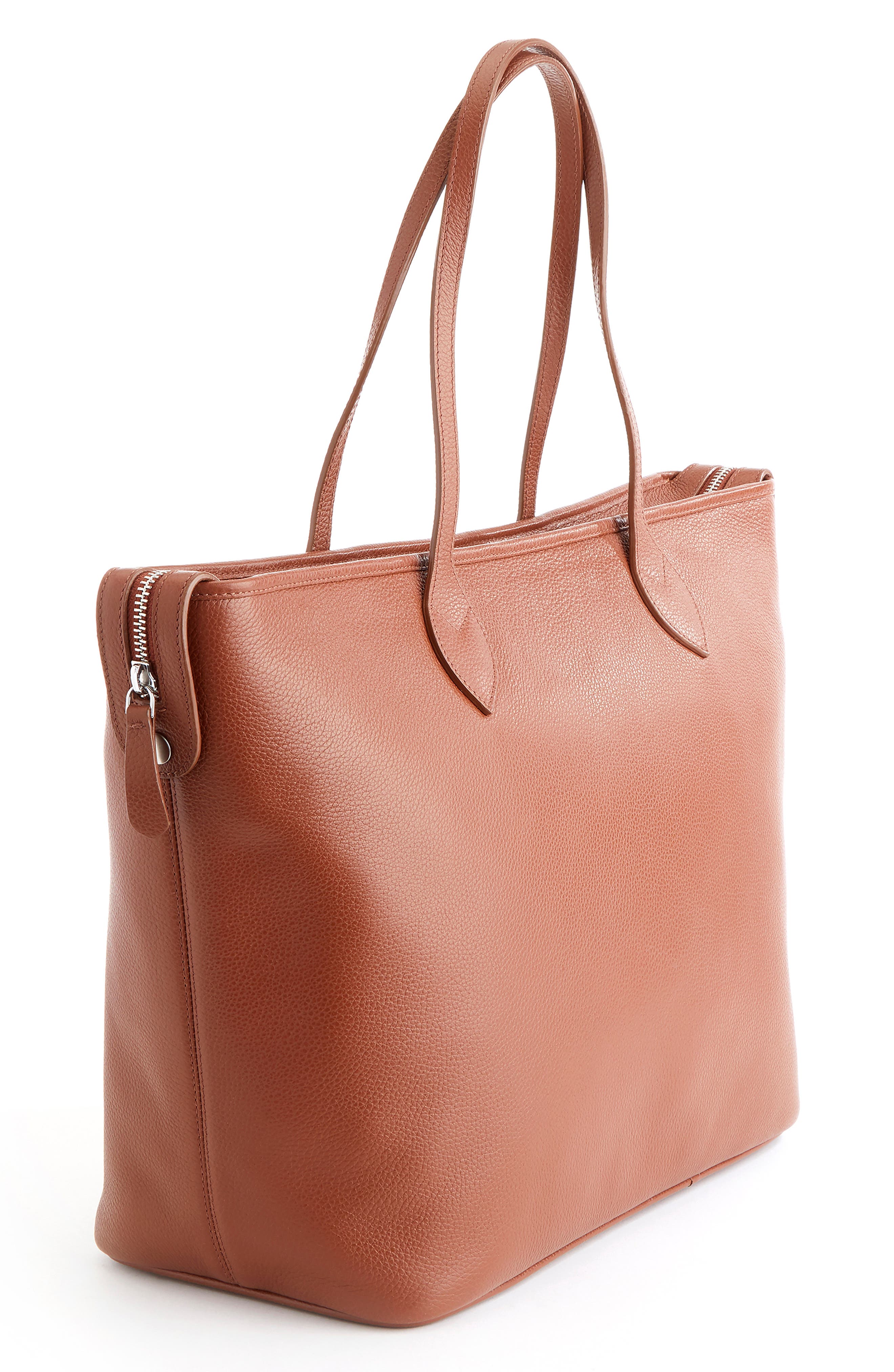 Leather Tote with Wristlet, Alternate, color, TAN
