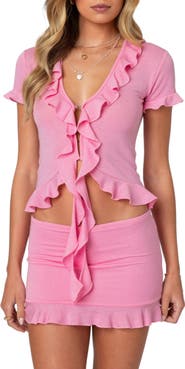 EDIKTED Loullie Ruffle Top