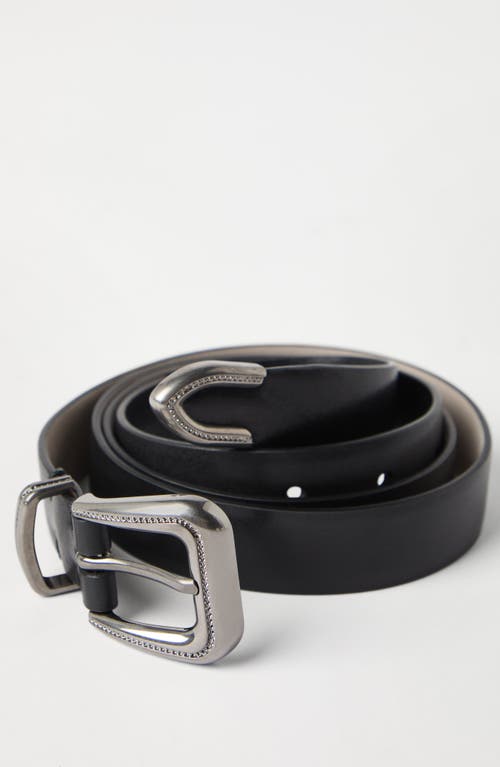 Brunello Cucinelli Vachetta Belt With Monili In Black