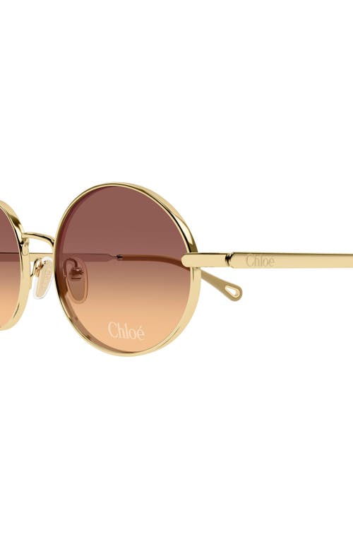 Chloé Ch0326s Round Frame Sunglasses In Gold
