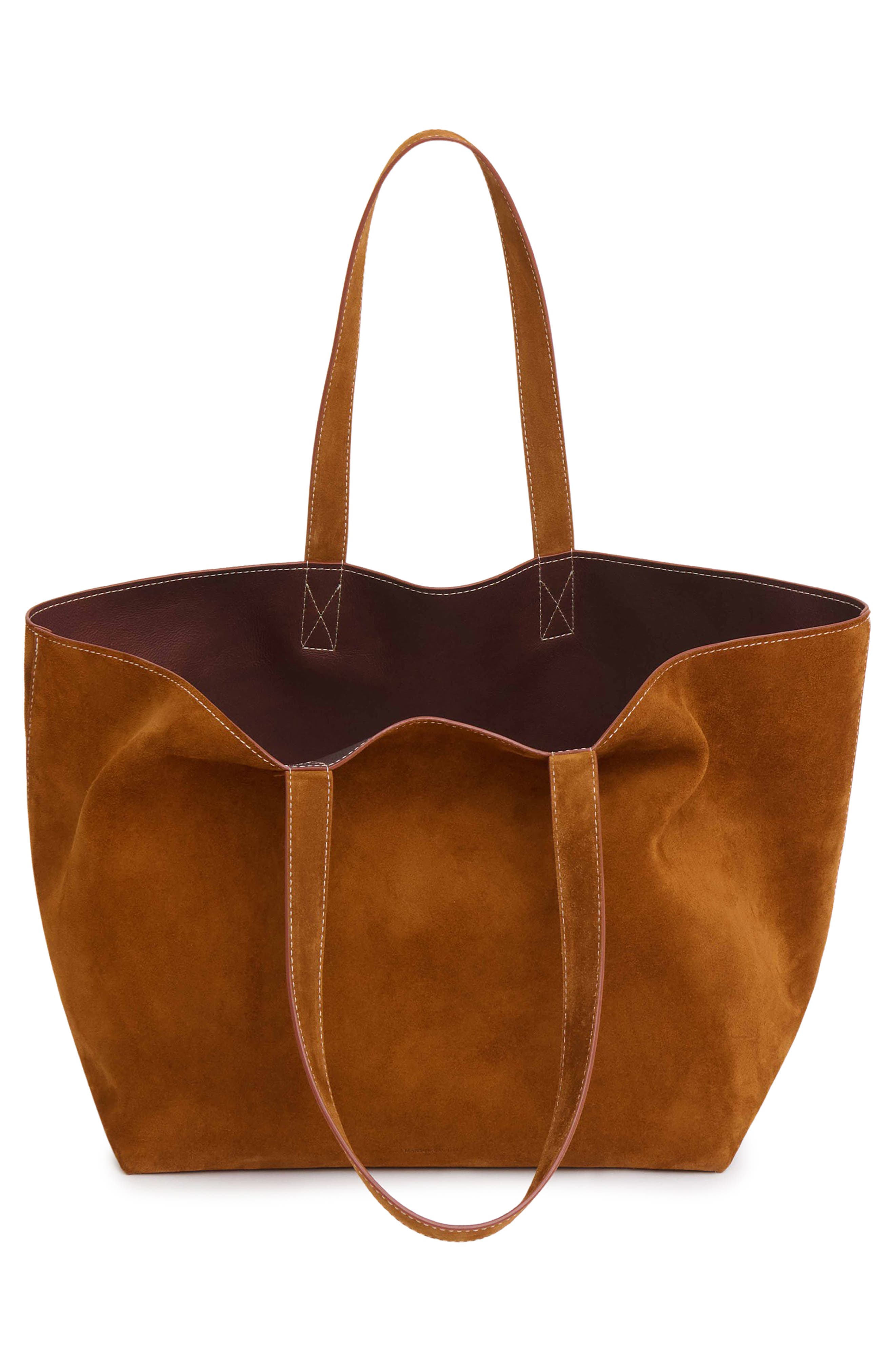Mansur Gavriel Suede Tote, Alternate, color, Saddle