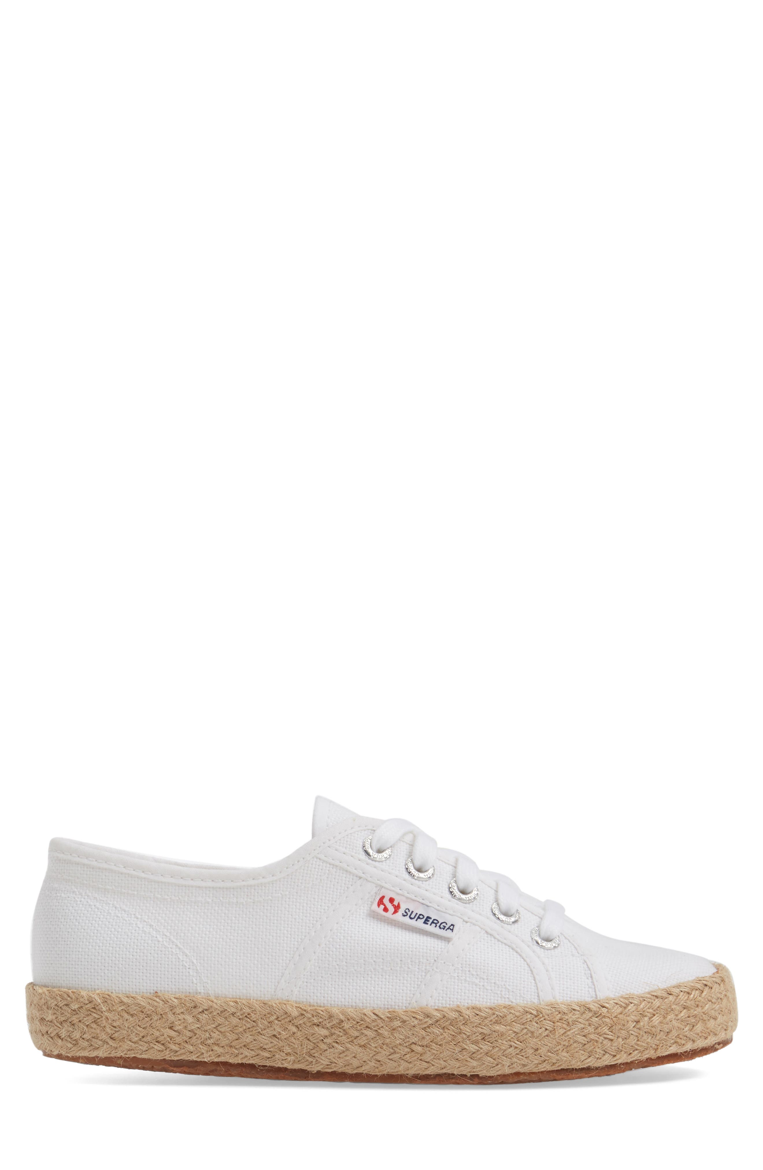 Espadrille Sneaker, Alternate, color, WHITE