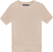 Space Grey Short Sleeve Rib Knit Sweater