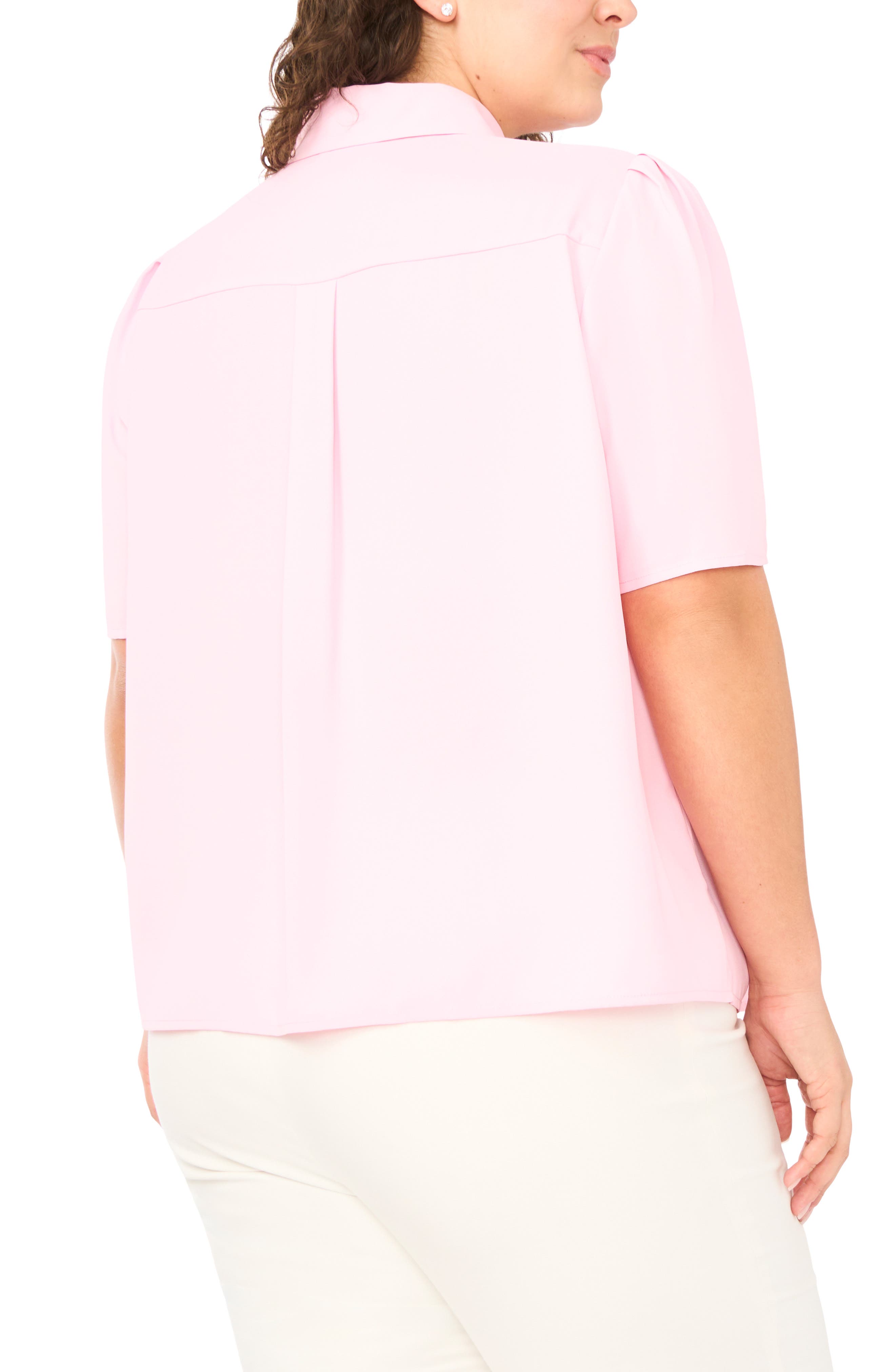 Button-Up Puff Sleeve Top - image 2