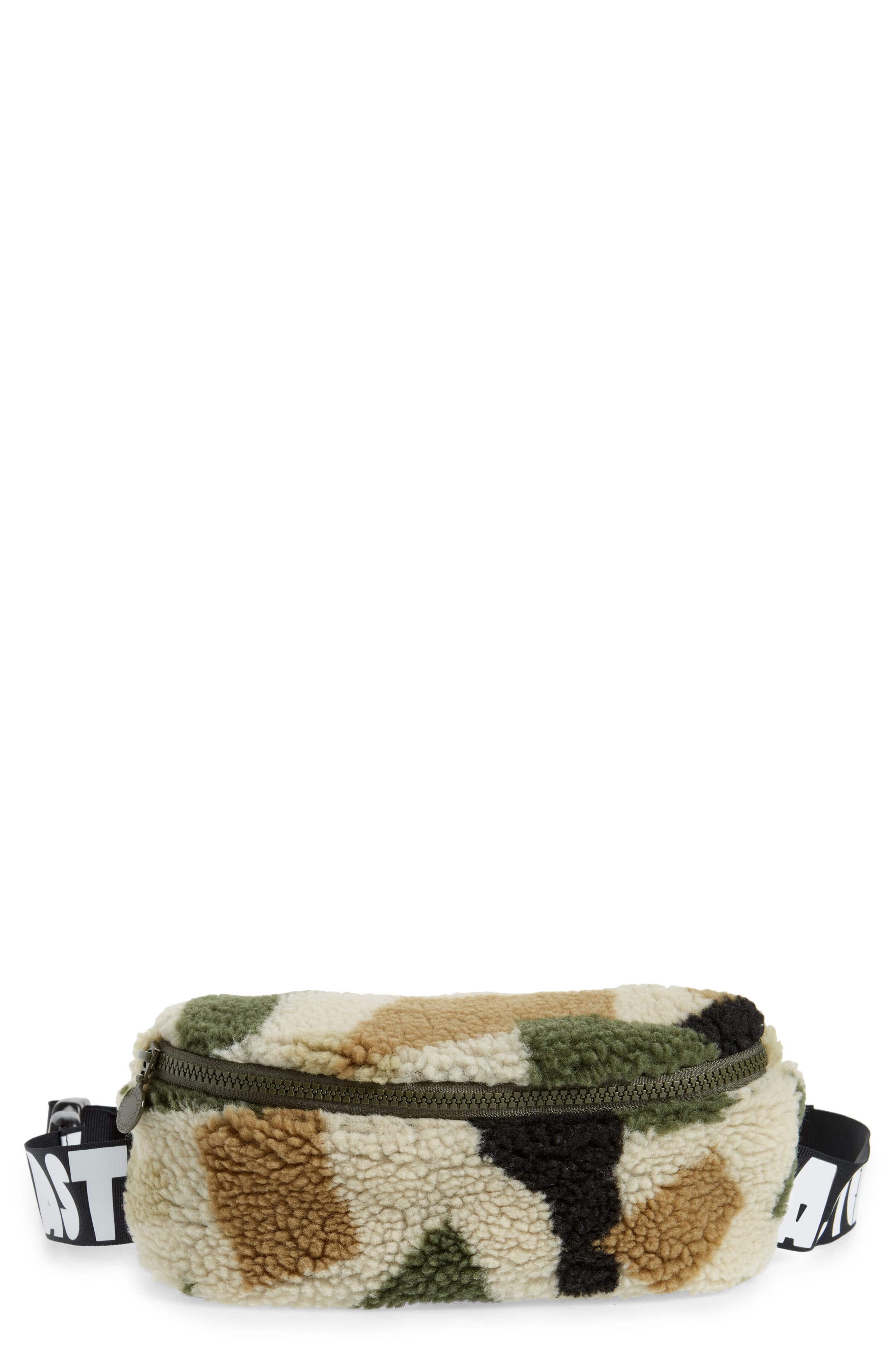 Stella McCartney Kids ' Camo Print Fleece Belt Bag, Main, color, 