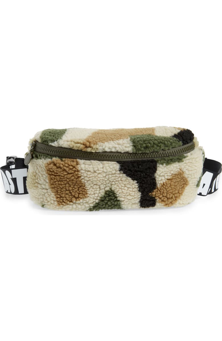 Stella McCartney Kids ' Camo Print Fleece Belt Bag, Main, color,