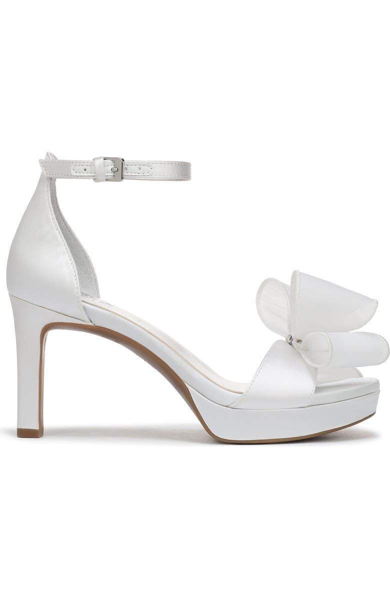 Naturalizer Always Bow Ankle Strap Platform Sandal, Alternate, color, Pearl White Satin