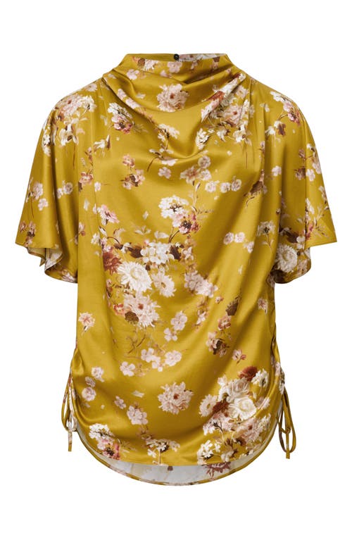 Allsaints Womens Armada Deep Ye Leslie Floral-print Viscose And Silk-blend Top In Silver