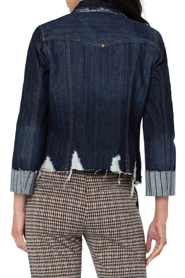 x Living in Yellow Jennifer Raw Edge Cotton Denim Jacket, Alternate, color, ATWOOD