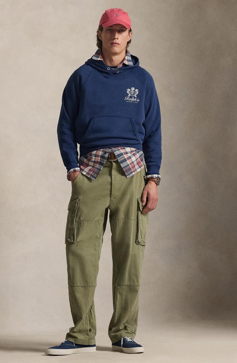 Polo Ralph Lauren Vintage Fit Fleece Pullover Hoodie, Alternate, color, Dark Cobalt