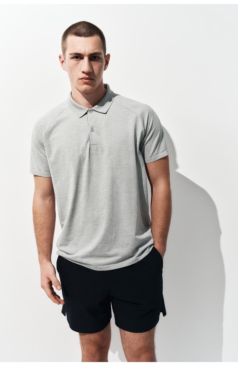H&M Regular Fit Tennis T-shirt With Drymove, Alternate, color, Light Gray Melange