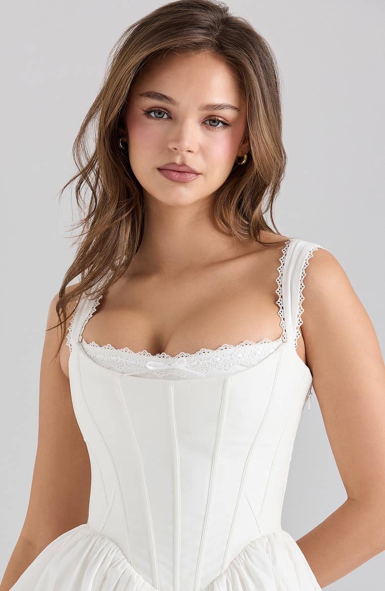 HOUSE OF CB Ami Corset Minidress, Alternate, color, Cloud Dancer