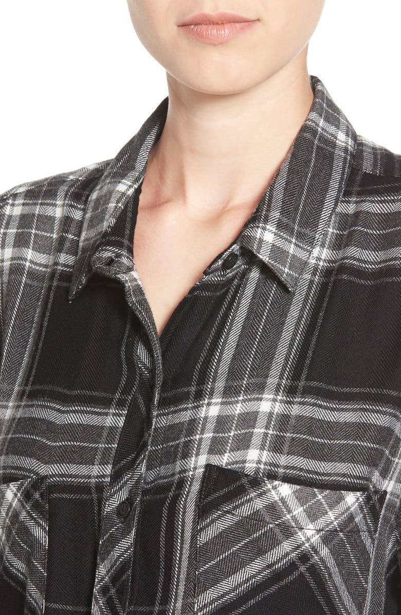 beachlunchlounge Beach Lunch Lounge Belted Plaid Shirtdress, Alternate, color, 