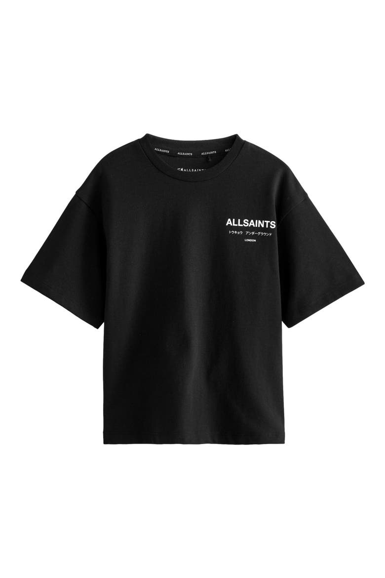 Kids' Oversize Underground Logo Graphic T-Shirt, Main, color, BLACK