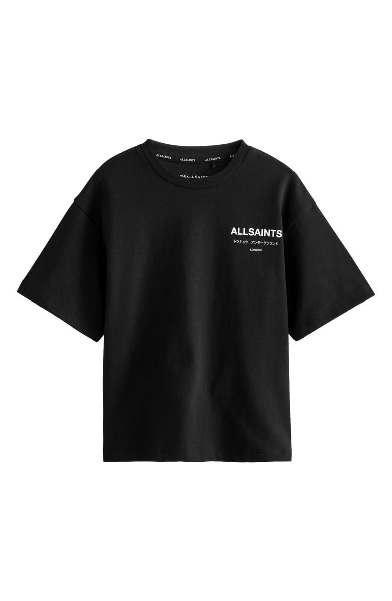 smALLSAINTS by ALLSAINTS Kids' Oversize Underground Logo Graphic T-Shirt, Main, color, Black