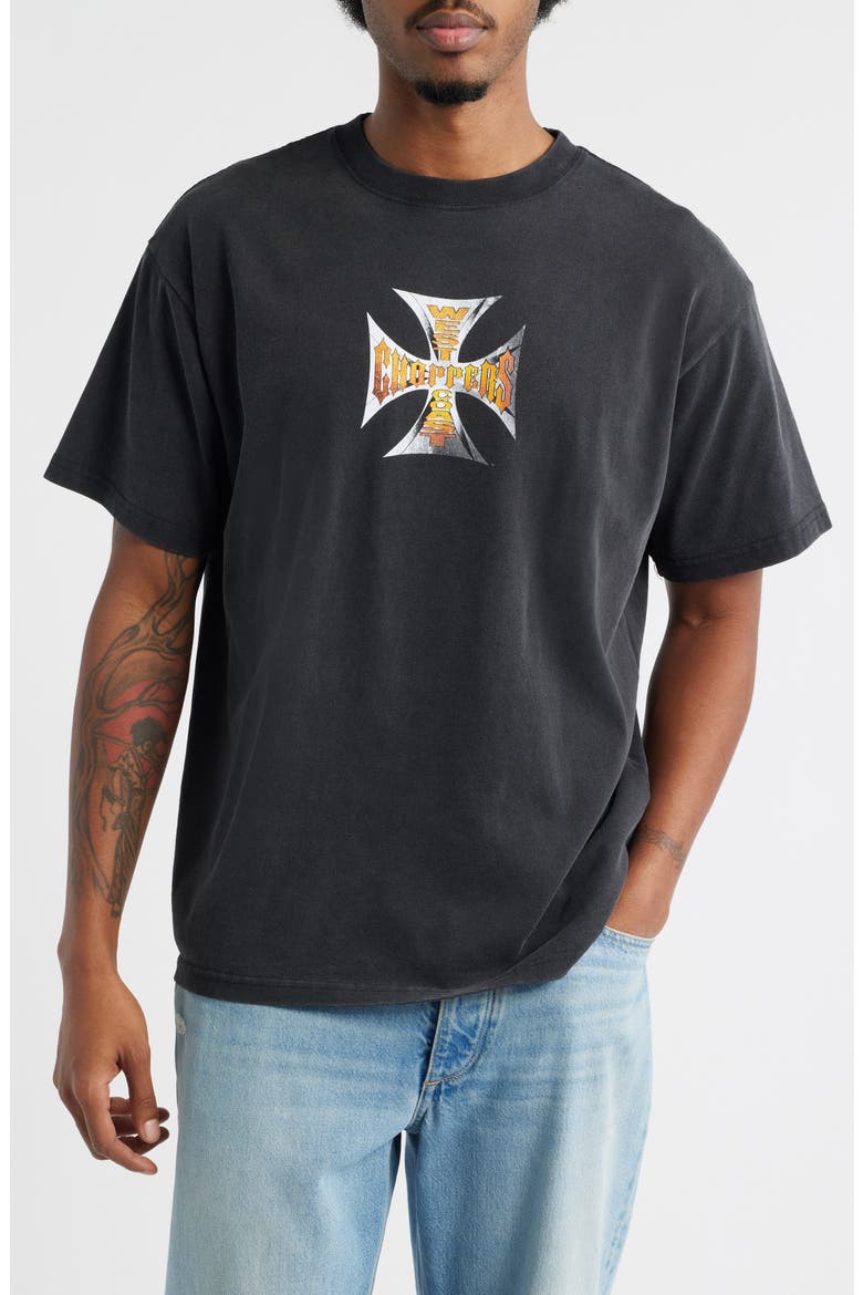 West Coast Choppers Fire & Steel Cotton Graphic T-Shirt (Men