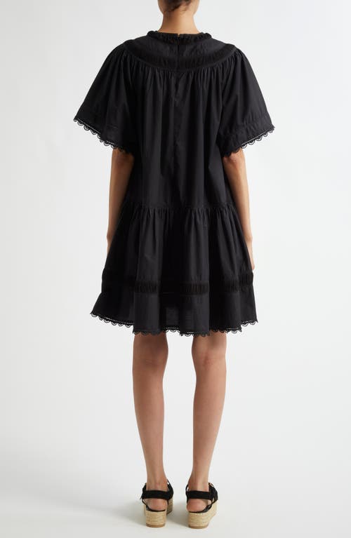 Ulla Johnson Scalloped Cotton Minidress In Noir