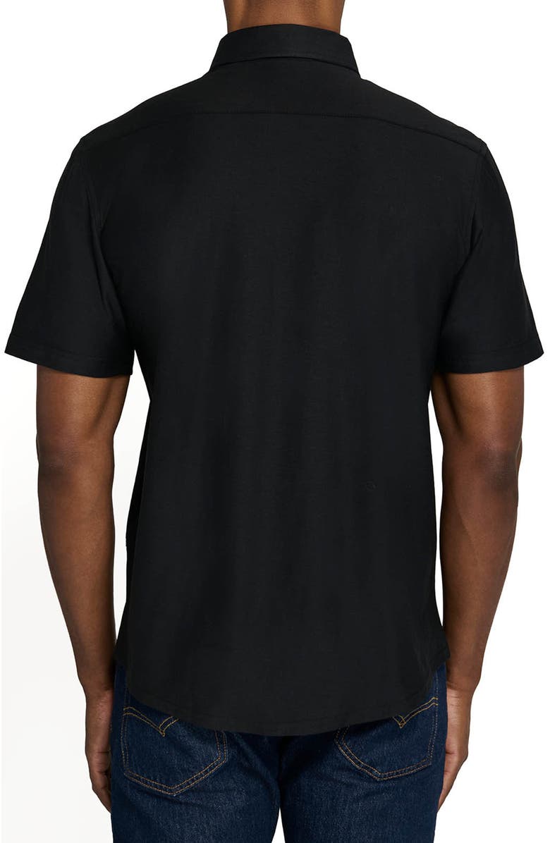 Brooklyn Brigade Solid Mapleton Luxe Cross Dyed Short Sleeve Shirt, Alternate, color, Black