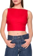 Susana Monaco Open Bow Back Cotton Poplin Top