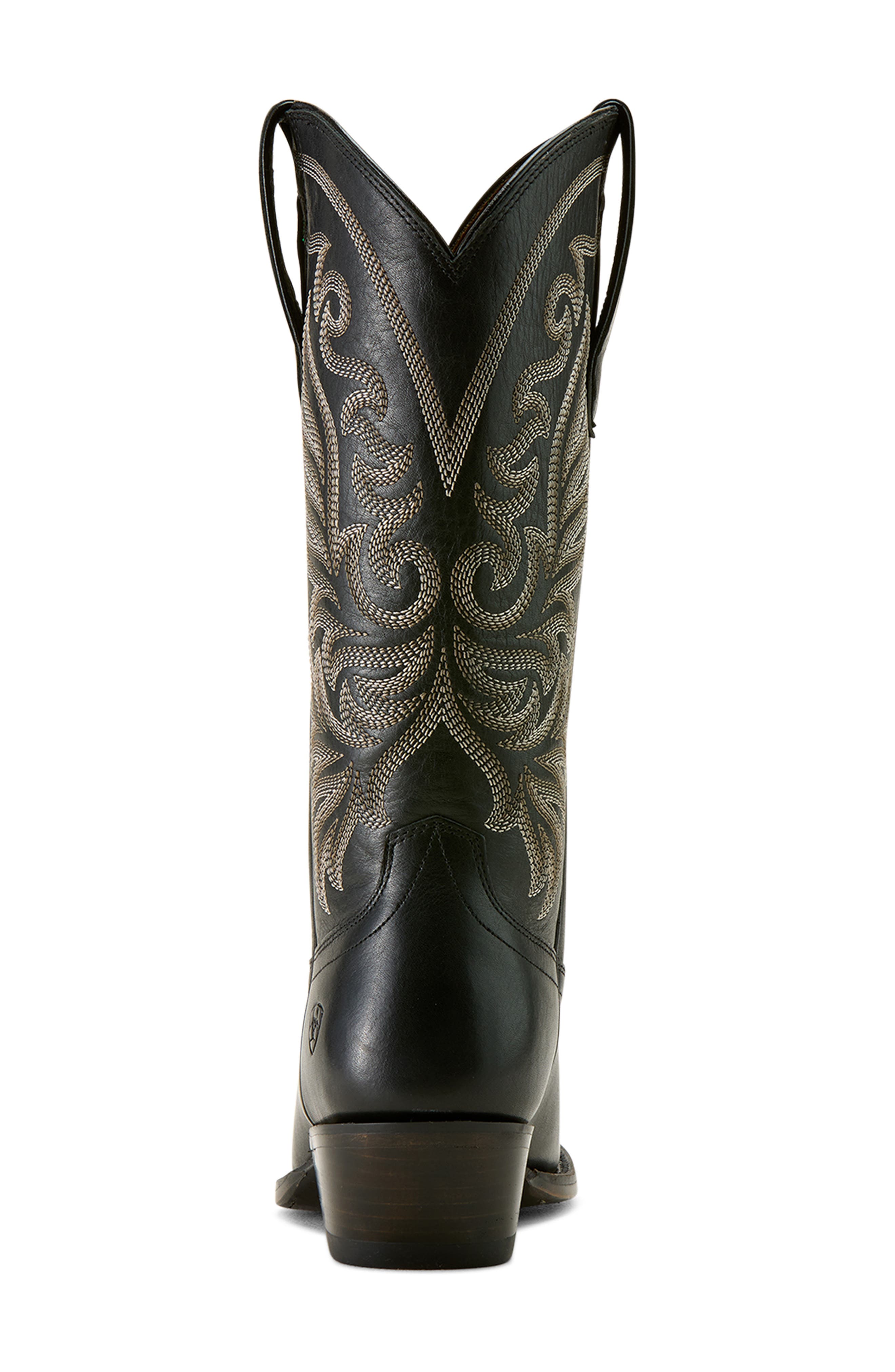 Ariat Louella Western Leather Boot, Alternate, color, Black