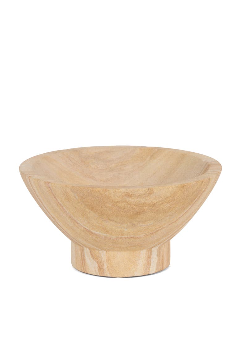 Ramira Sandstone Decorative Pedestal Bowl, Main, color, Brown