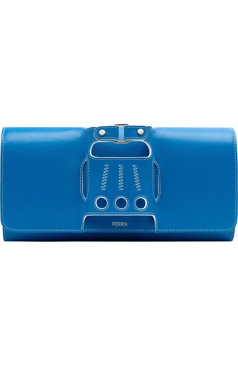 PERRIN PARIS Le Cabriolet Clutch Azur, Main, color, Azur / White